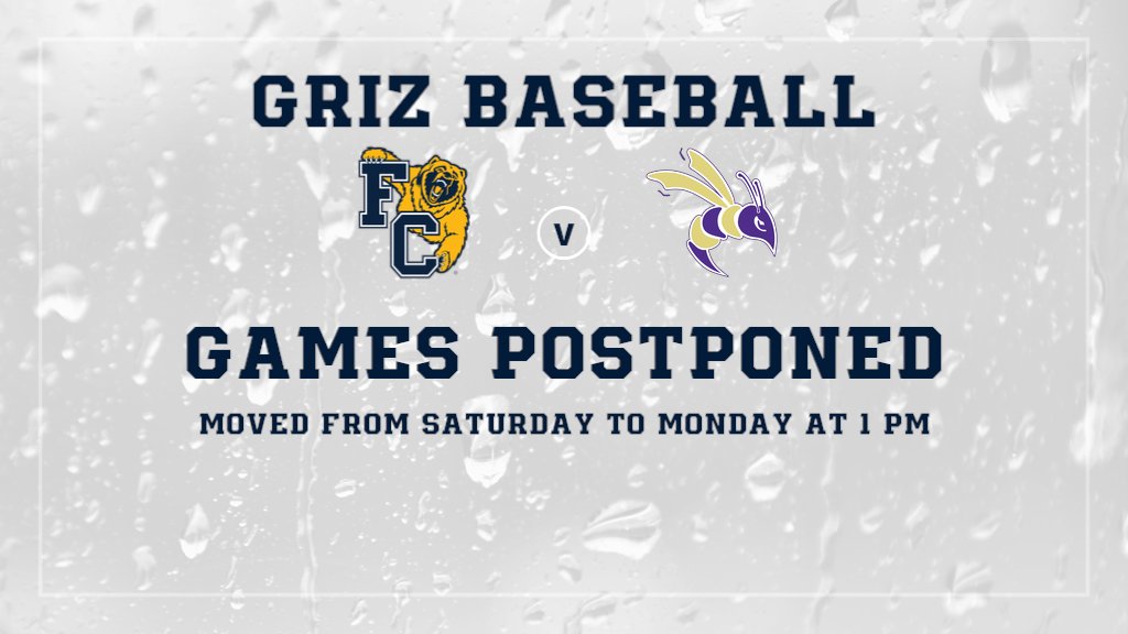 FCGrizAthletics's tweet photo. UPDATE: Saturday's @FCGrizBaseball double header at Defiance has been postponed until Monday afternoon at 1 PM due to frigid temperatures set for Saturday.

Head to the link in our bio to find the updated shedule. https://t.co/WScNAJDMBa