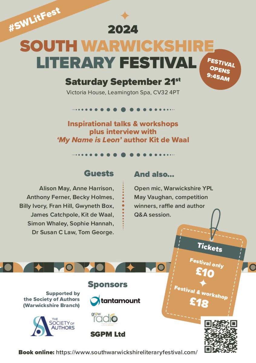 Oh my, I’m on the programme! So looking forward to this event — thanks <a href="/SouthWarksLF/">South Warwickshire Literary Festival</a> for asking me 🧡