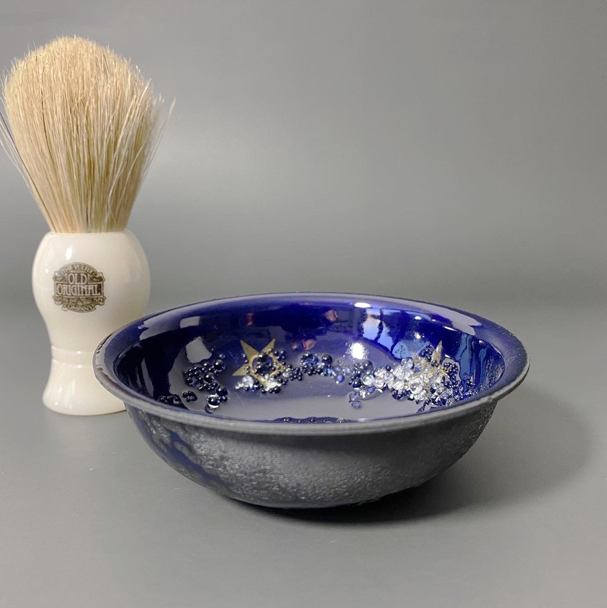 Deep Blue Shaving Bowl tuppu.net/e0f43d94 #MHHSBD #shopsmall #giftideas #inbizhour ##UKGiftHour #HandmadeHour #bizbubble #UKHashtags #EnamelBowl