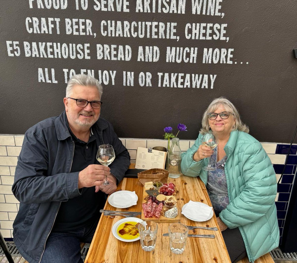 Local residents Stella and John enjoying their winter fair raffle prize. Big Thank you to yield wines for their generous donation ❤️