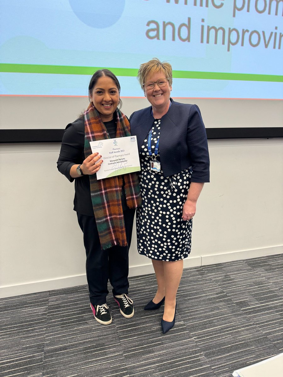 The Pharmacy Awards finished with the Director of Pharmacy award. Always a well kept secret. This year the winner was Manpreet Narwan from the community pharmacy development team. Mani has done some great work on diversity and communication with our community pharmacies