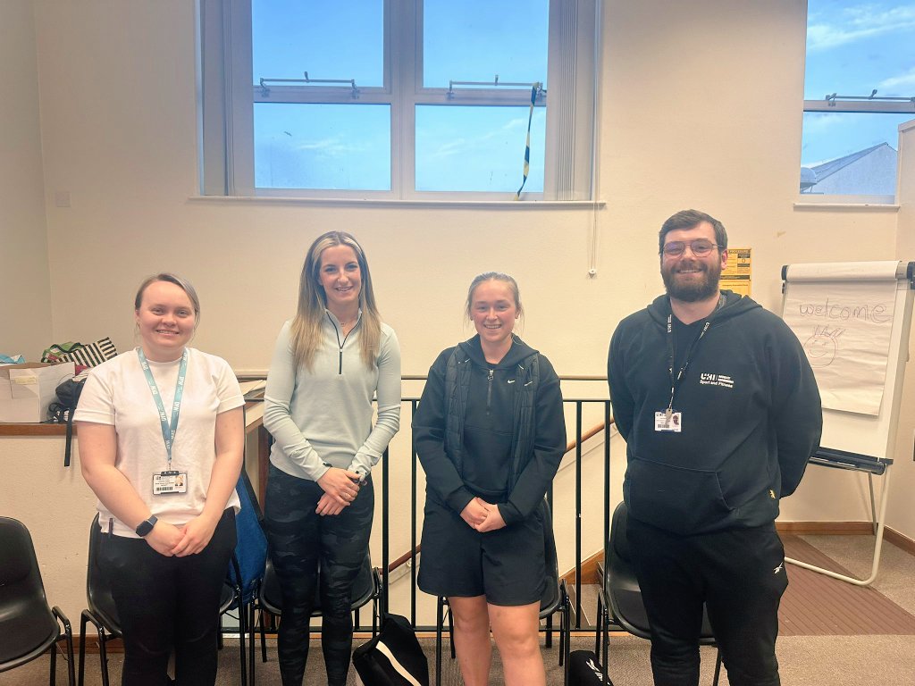 SportUHIMoray's tweet photo. What a superb evening at our HNC Coaching Open Event, thanks to all that attended! 

Shout out to a few of our current students who showcased what we offer 👏

Thank you (former students)
Karra- Police 
Carinne- DYW 
Jack- Active Campus Coordinator 
Emily- PE teacher Elgin High https://t.co/mtg3xgiyTL