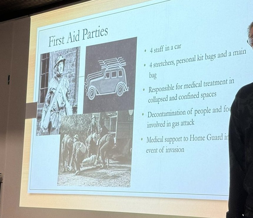 First talk from tonight’s #CARETeamSessions - ‘PHEM in Wartime’ by @n_rh1992 🚑

Pretty sure that First Aid Parties were the wartime equivalent of HART!