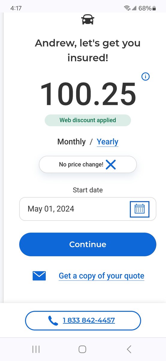 EAAndy1's tweet photo. Car insurance. $87 in 2022.  $98 in 2023.  $110 this coming year. 8 year old car. 38 years driving with no tickets or claims. 26% in two years.  Wish my pay increased that much.  Just got a quote from the same company. $100 a month. Loyalty gets me 13% increase.
@belairdirect https://t.co/6g96GxN9vS