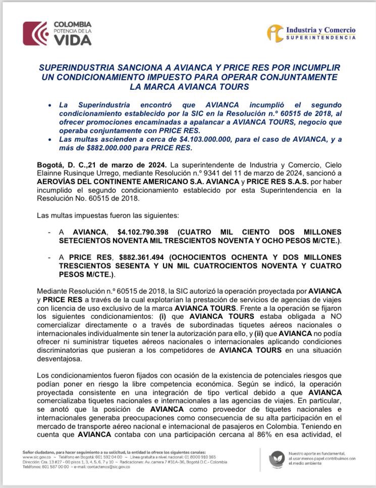Wilson_Suaza_'s tweet photo. Para que entiendan la persecución 
A @cielo_rusinque 

Acaba de sancionar a Avianca por más de 4 mil  millones de pesos por incumplimientos.

¿Ahora entienden?

No dejemos sola a la Superintendente. 

Dale RT 🔄 🙏 https://t.co/hc6GaIvq7N