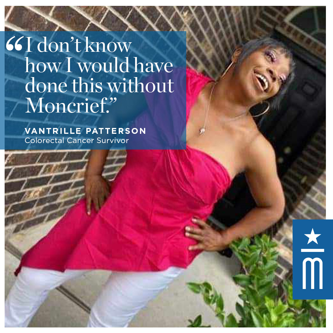 Colorectal cancer survivors Janice and Vantrille were screened through Moncrief's program which provides free, at-home screening kits for uninsured women and men. Both credit early detection with saving their lives. Learn more and request a screening kit: bit.ly/2NW0oTp