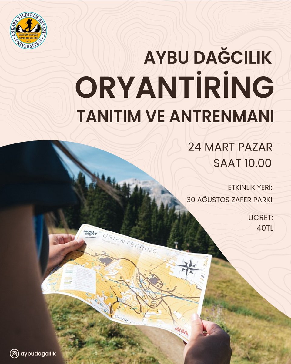 24 Mart Pazar 10.00'da 30 Ağustos Zafer Parkında gerçekleşecek Oryantiring Tanıtım Etkinliğimize davetlisiniz. 

Katılım formu ve detaylı bilgi için  iletişime geçebilirsiniz! ✨️