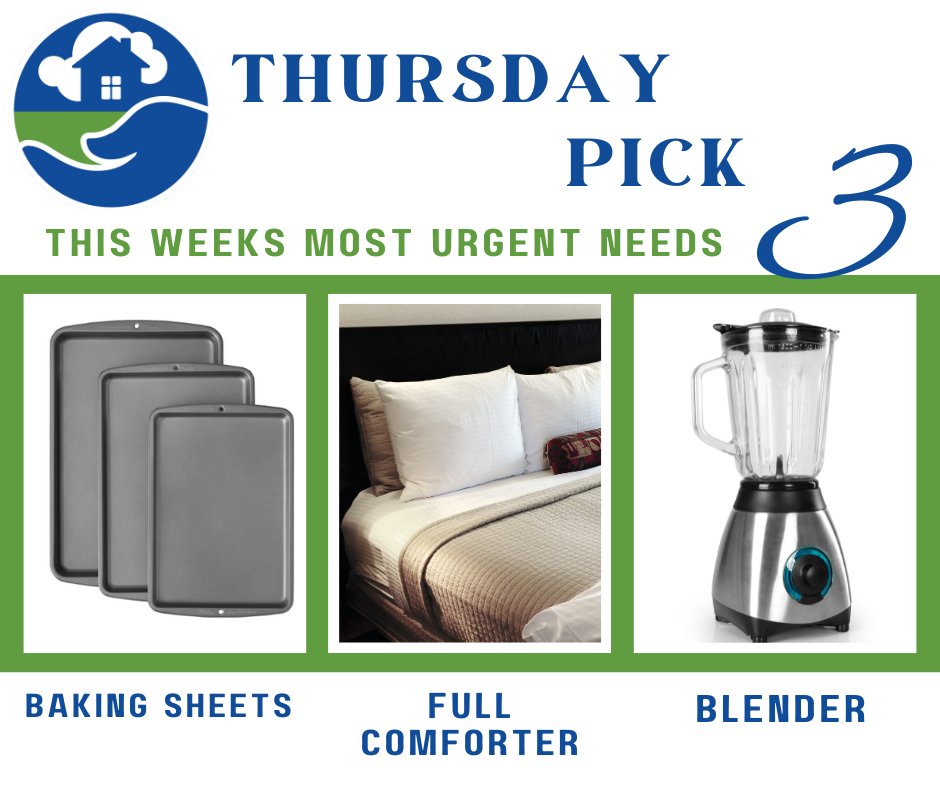 Every Thursday we will post our most needed items.  You can drop off donations Tu/Th/Sat from 9-11am or M/W 6-8pm.