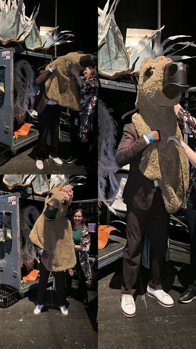 When <a href="/Cirque/">Cirque du Soleil</a> comes to town… you play dress up! Horsing around with props from the show “Cortéo” which opens tonight and runs through Sunday! It’s the first time it’s bring performed in SC! The show is massive, traveling with 21 trucks to <a href="/BSWArena/">BSW Arena</a>