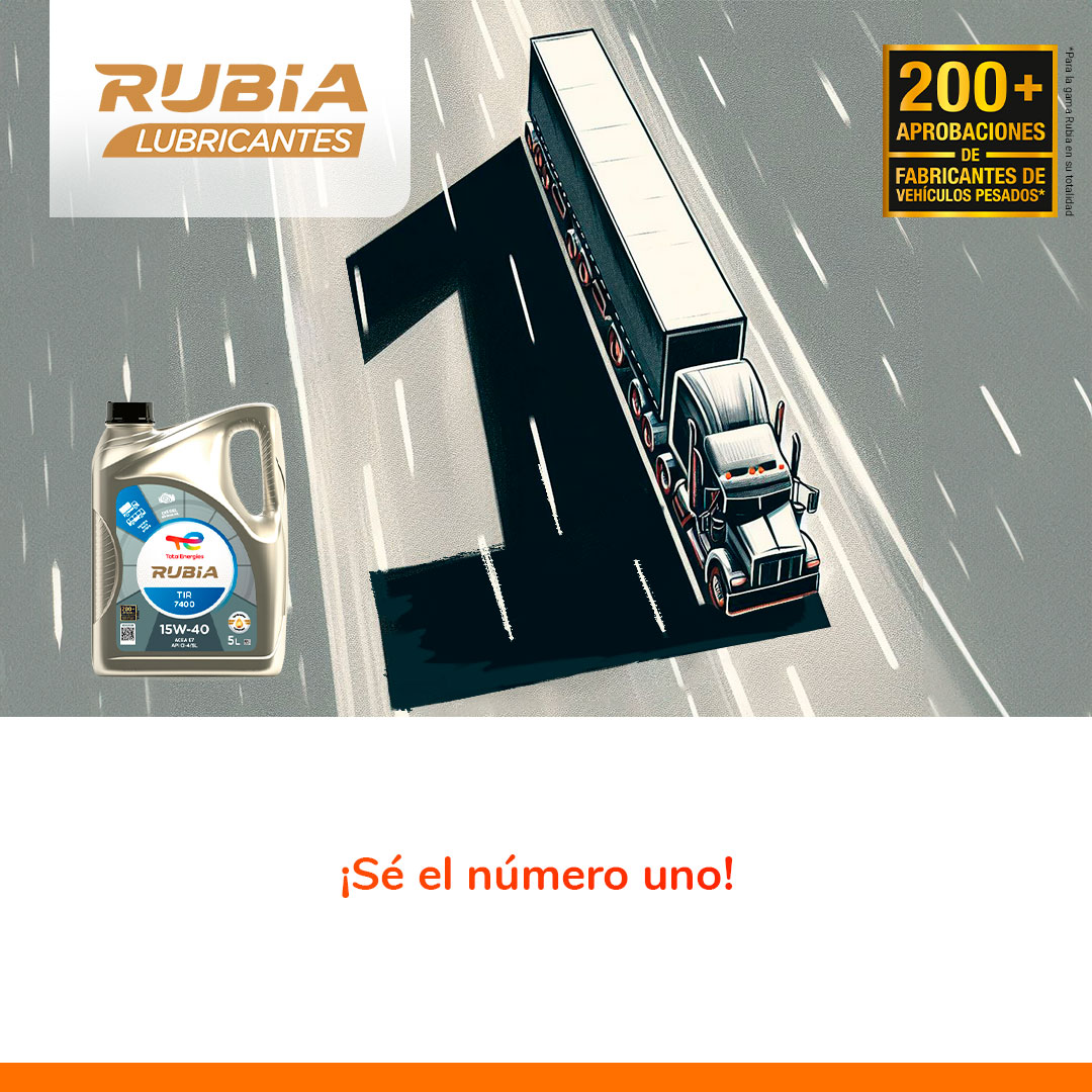 ¿Por qué Rubia Tir te hace ser el número 1? 
Su excelente estabilidad de viscosidad garantiza una lubricación efectiva del motor, aún en las condiciones más severas.