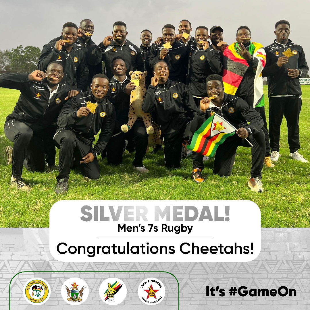 #MedalAlert  8th Medal in Team Zimbabwe bag!!! The Cheetahs' hunger for victory earns them silver! A thrilling performance secured a podium finish for  Team Zimbabwe Rugby Sevens aka Cheetahs. Nyika yese iri kufara, siyajabula!