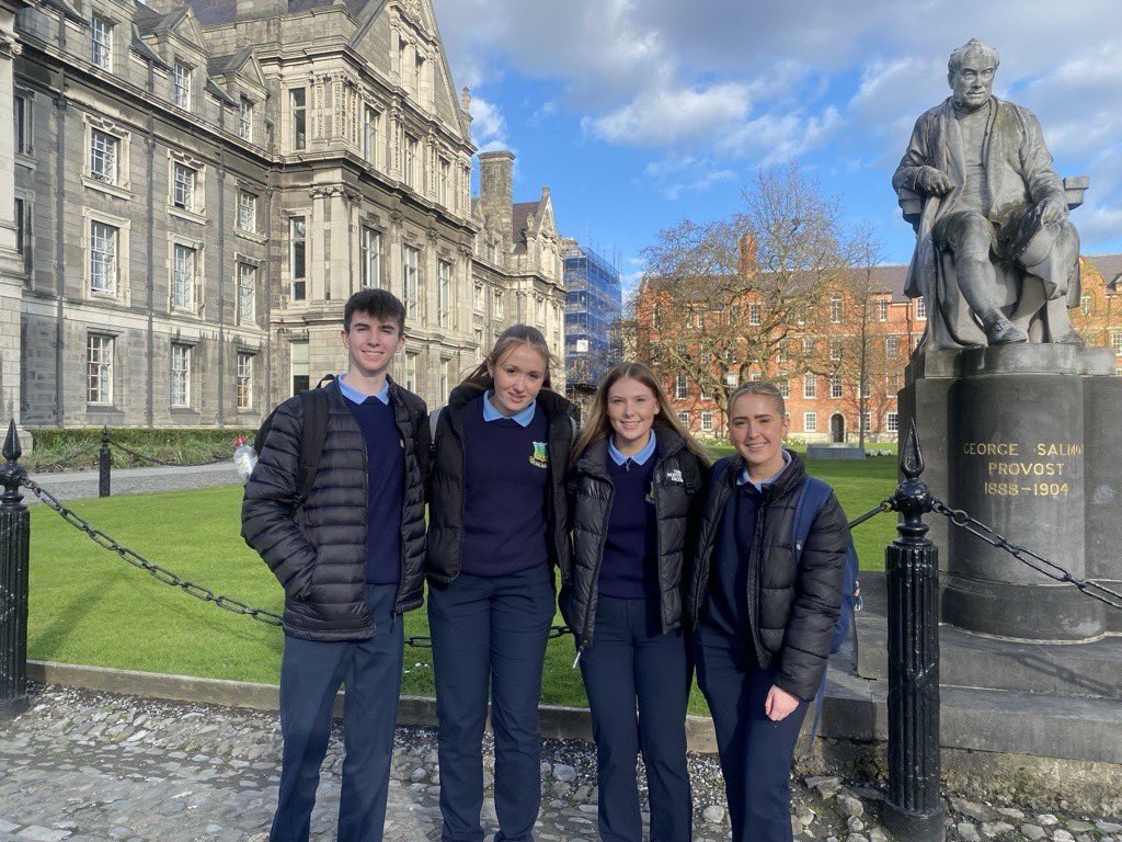 ￼ Congratulations to our TY students Keelan, Aobhinn ,Dara & Sarah who travelled to Trinity College on Friday to participate in a Mock Trial Competition organisied as part of the Trinity Law Society Outreach Programme. The team did brilliantly, reaching the semi final stage