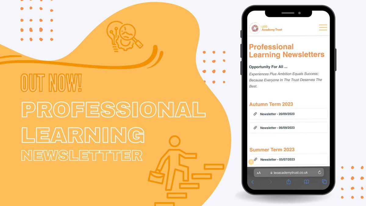 The fifth edition of our Professional Learning Newsletter for 2024 is out now. Check out what’s coming up with Summer with @LEOtraining5. Take a look online.👇 sites.google.com/leoacademytrus…