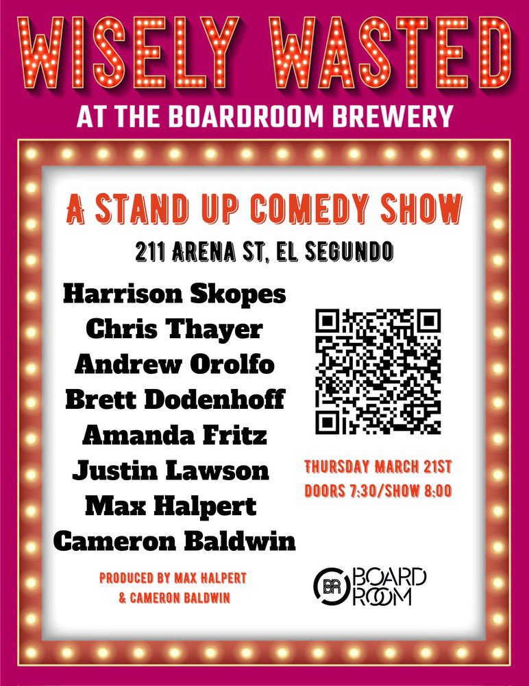 Comedy show tonight in El Segundo
#livestandup #comedy #wisely #wasted ticket link in bio