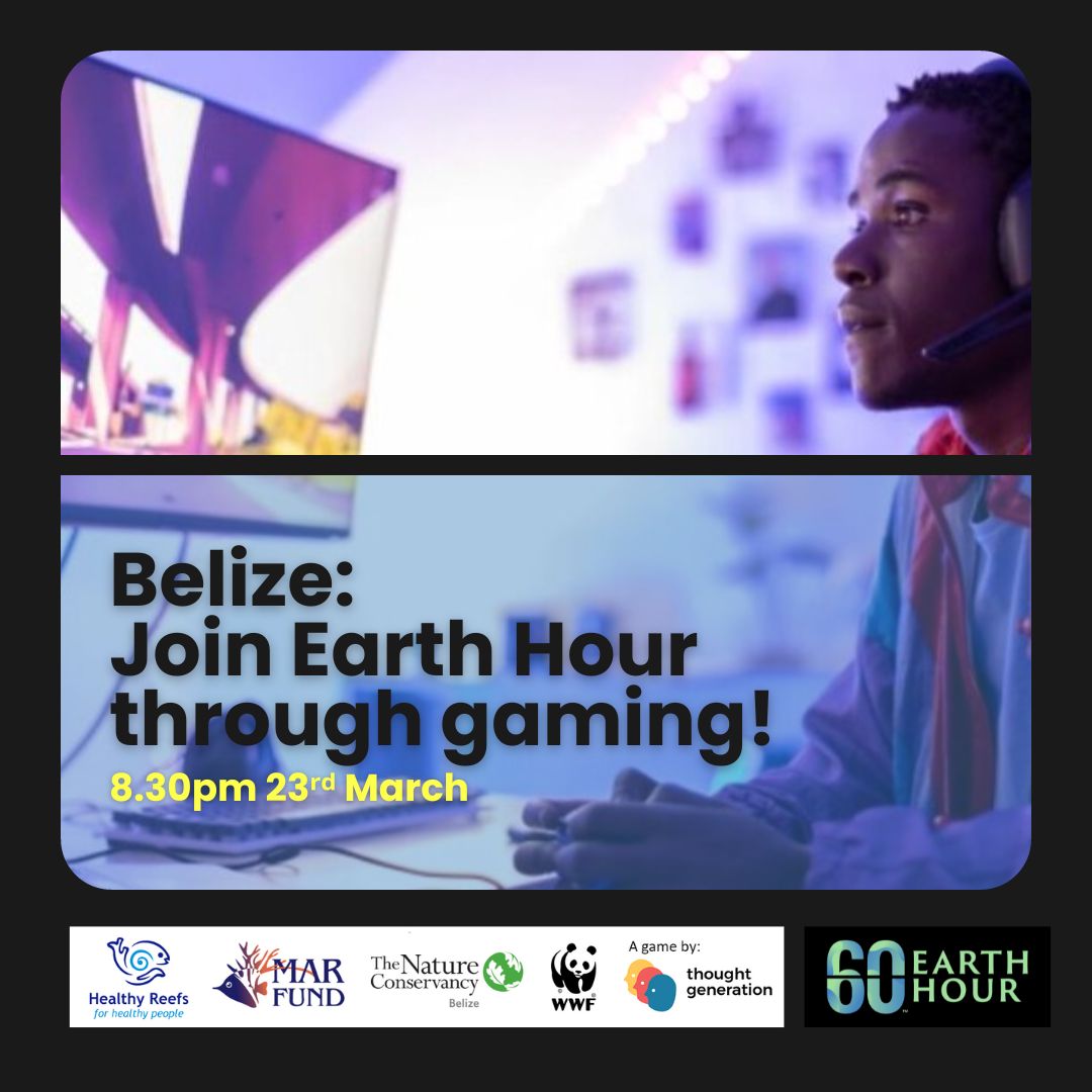 This Earth Hour is happening on March 23rd at 8:30pm and in Belize we have joined forces so you can play! Learn more about the #MesoamericanReef System while playing at findthewhales.com It's also available on App Store and Google Play #BiggestHourforEarth