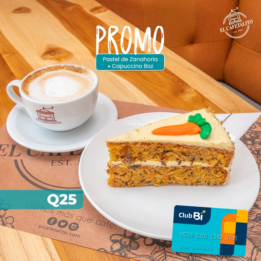 El_Cafetalito's tweet image. Relájate y disfruta de un delicioso Pastel de Zanahoria y un Capuccino de 8oz . Con tu tarjeta #ClubBI 🤩👌💯

📍 Encuéntralos en tu sucursal más cercana: bit.ly/46Mf0GZ