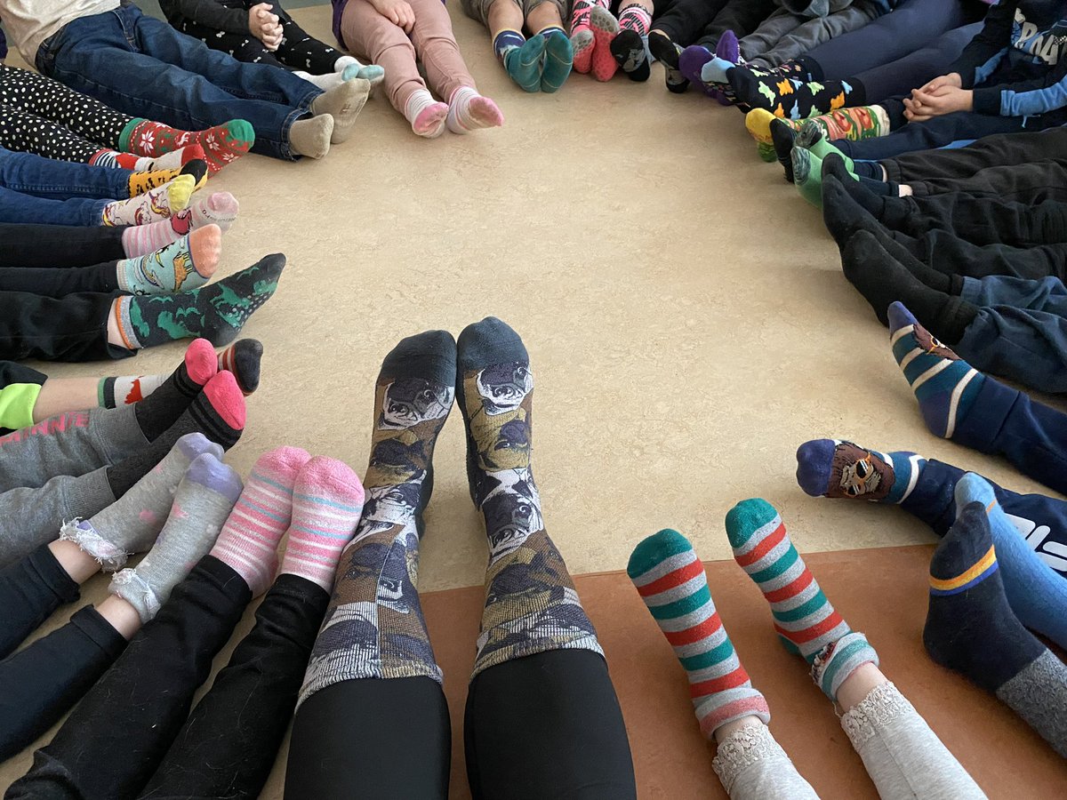 Thanks Wolfpack for rocking your socks today! #DownSyndromeDay @AHarrisonSCDSB @GjacobsG @CMESWolfPack @SCDSB_Schools