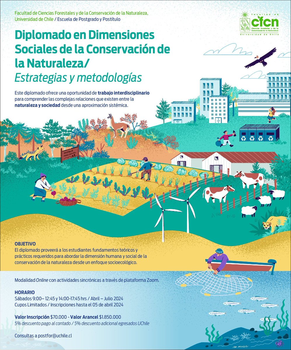 Hasta el 5 de abril están abiertas las postulaciones al Diplomado de Postítulo en Dimensiones Sociales de la Conservación de la Naturaleza, de <a href="/IForestalUChile/">Facultad de Ciencias Forestales UChile</a>