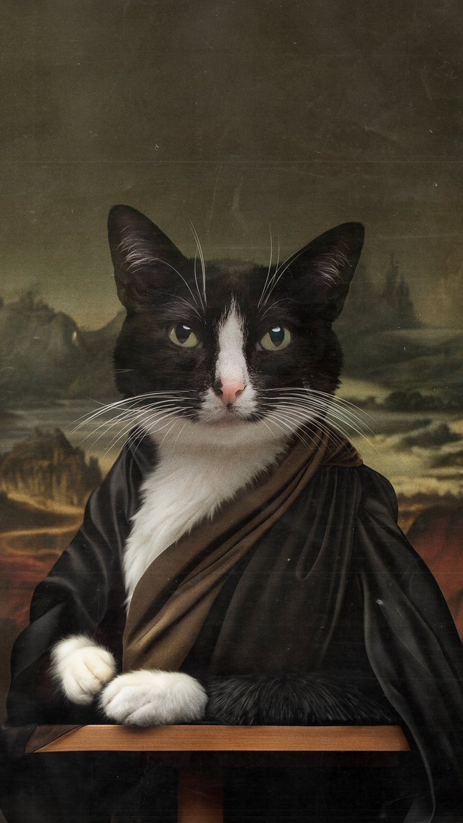 CheetoTuxedo's tweet photo. The Meowna Lisa 🎨 https://t.co/I9EmXNHt2p