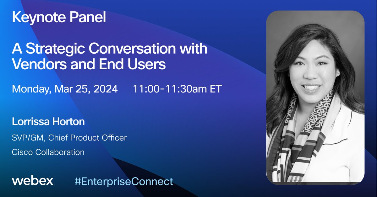 Looking forward to the Keynote Panel next week at #EnterpriseConnect where @lorrissa_horton will be discussing how #AI is transforming the way we work and interact with customers. See you there! ➡️cs.co/6008ktTGw