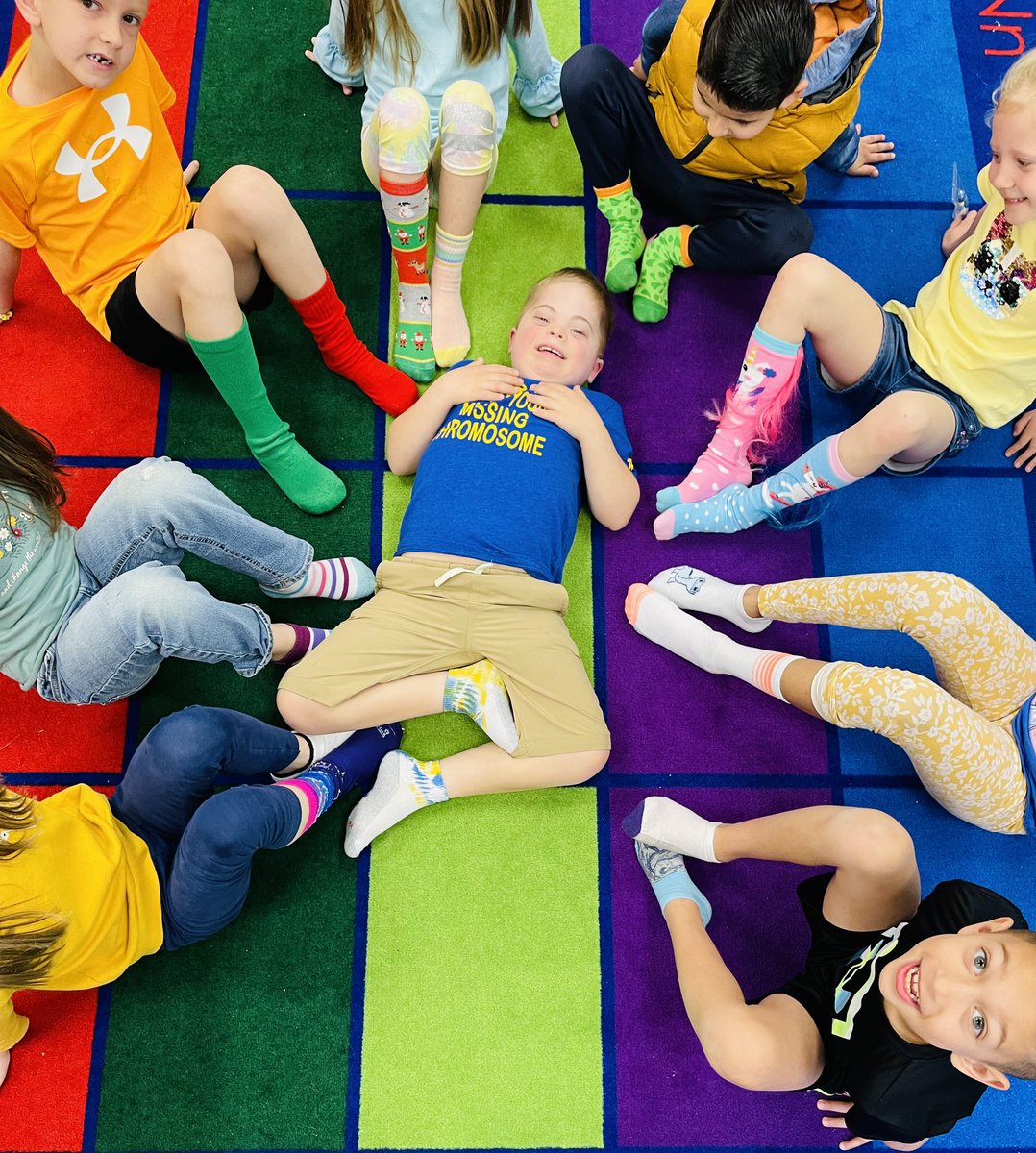 Happy World Down Syndrome Day! We enjoyed learning about what makes our friends so special, and how we can be supportive and kind 🥰#sorryaboutyourmissingchromosome #DownSyndrome <a href="/Midway_Mustangs/">Midway Elementary</a>