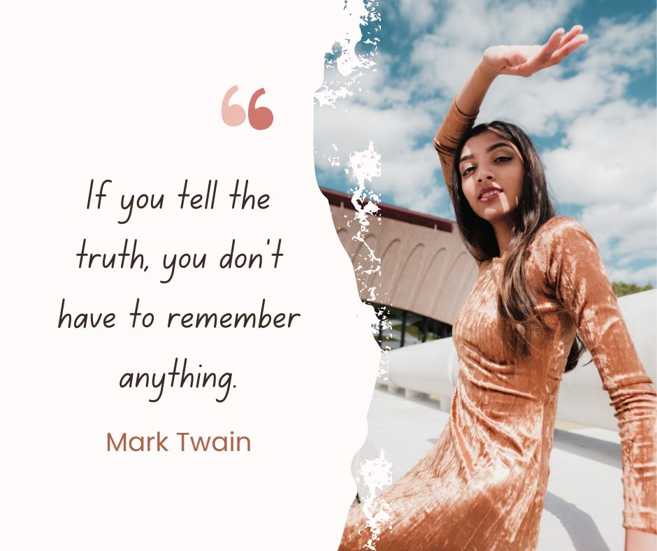 If you tell the truth, you don't have to remember anything.

~Mark Twain

#tellthetruth #free 𝗦𝘂𝗽𝗽𝗼𝗿𝘁 𝘂𝘀 𝘄𝗶𝘁𝗵 𝗮 𝗹𝗶𝗸𝗲! #freebusinessadvice #onlinebusiness