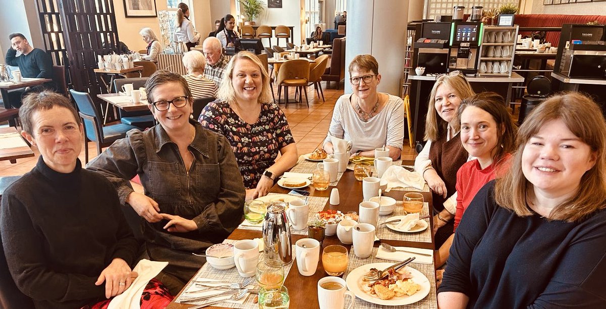 Never meet your heroes… Unless your heroes are people like @HilaryCottam @ProfDonnaHall @AliceOsborne @wendylansdown Ashling Bannon and Zoe Hutchinson. In which case, meet them and plot rebellion over breakfast! 😍 @CareCityUK #LiberatingPublicServices