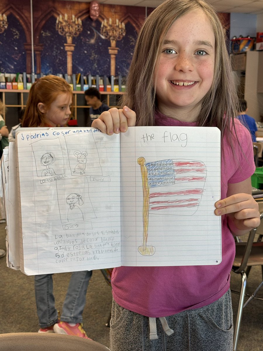 Learning about the history of the American Flag in Spanish🇺🇸🇺🇸🇺🇸 <a href="/HodgeRoadES/">HodgeRoadElementary</a> <a href="/ParticipateLrng/">Participate Learning</a> #Unitingourworld