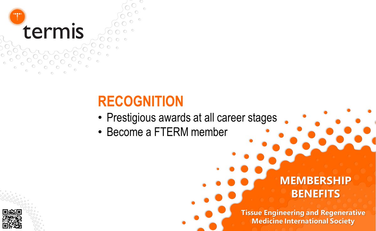 🔶 TERMIS MEMBERSHIP BENEFITS 🔶🔸

Why become a member of Termis?

RECOGNITION
• Prestigious awards at all career stages
• Become a FTERM member

termis.org/chapters-europ…

termis.org/international-…