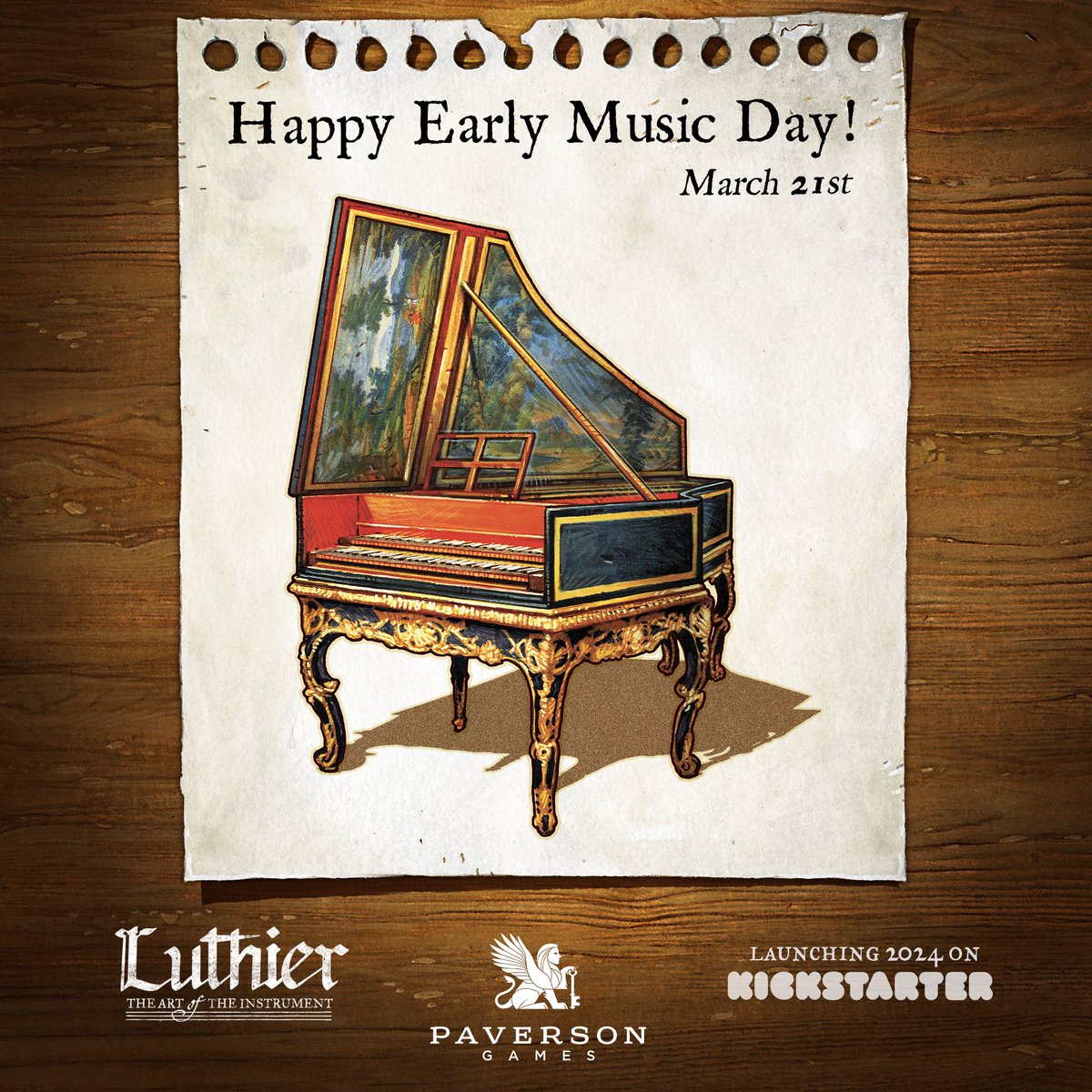 Happy #EarlyMusicDay, as we celebrate the #harpsichord!🎶Join us for our board game, #Luthier, coming to #Kickstarter in 2024! Listen to this #Bach piece:  youtu.be/9foCM8GY-YI?si… 🎹#musicalinstrument #earlymusic #orchestra #baroque #classicalmusic #music #chambermusic #symphony