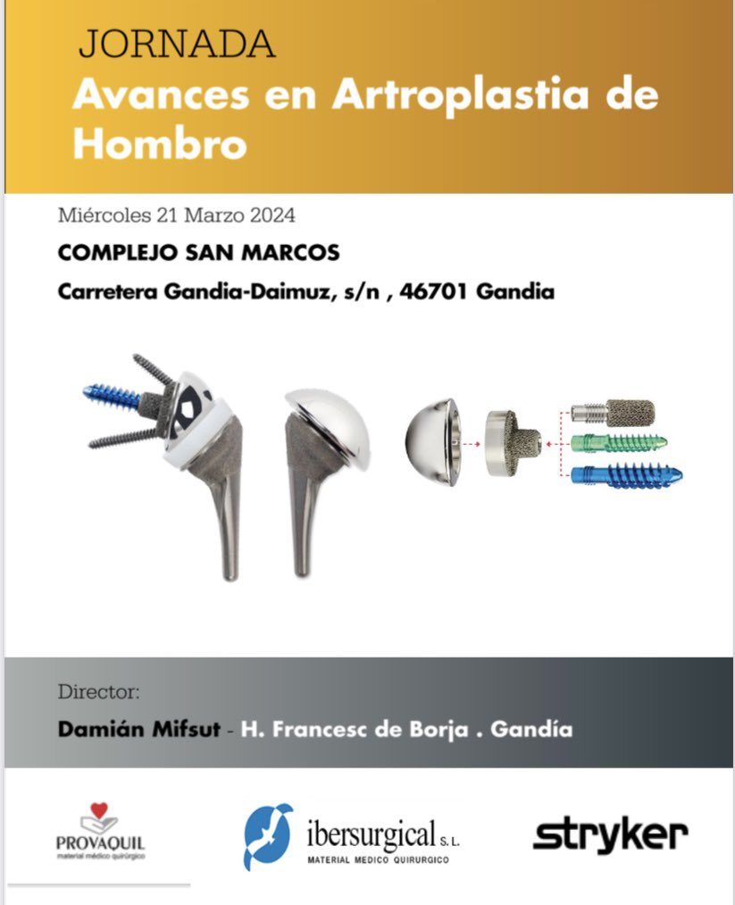 CotGandia's tweet photo. Hoy en Gandía, hemos podido compartir experiencias sobre Avances en artroplastia de hombro, gracias a la Jornada organizada por el Servicio de Cirugía Ortopédica y Traumatología del Hospital Universitario Francesc de Borja. https://t.co/o19nL2eKd6