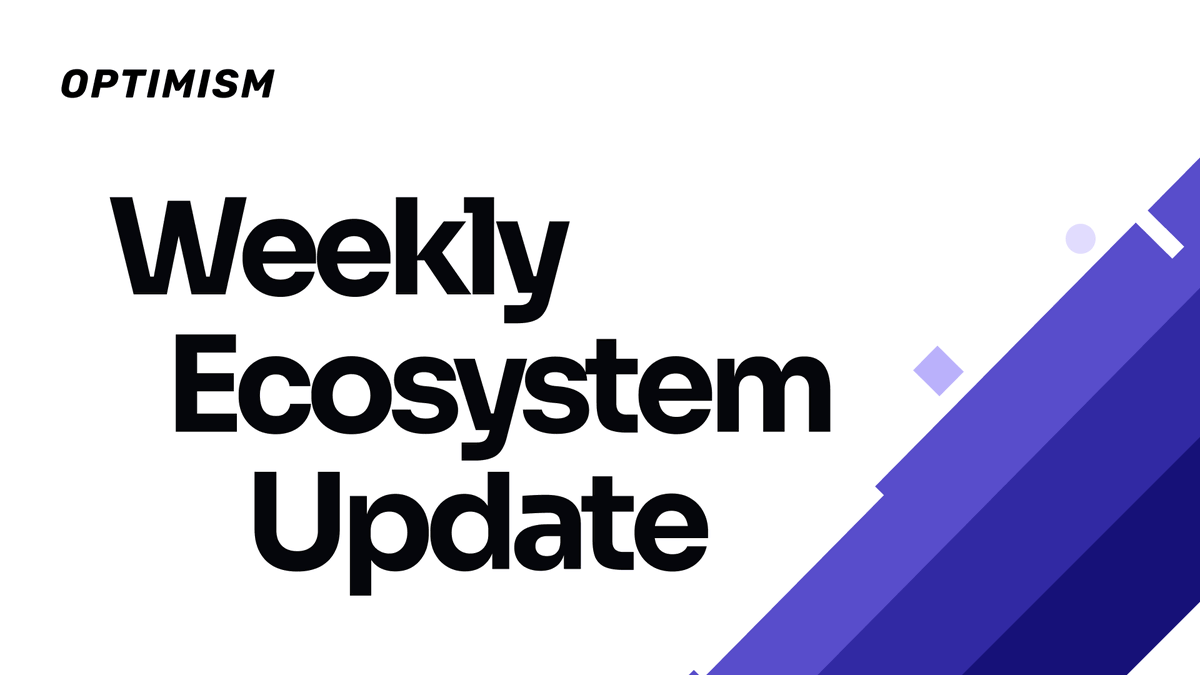 Optimism is scaling up its weekly updates, thanks to popular demand and a barrage of fan mail 📩 (nerd ❤️ is the best ❤️)

Starting this week, keep an eye out for:

1️⃣ An ecosystem update every Thursday
2️⃣ Collective updates every Friday

And guess what, today is Thursday 🧵