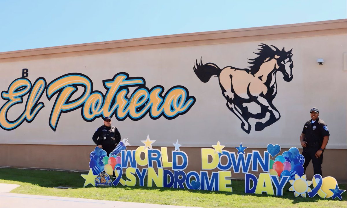 Spreading joy and celebrating diversity at El Potrero on World Down Syndrome Day with Officers Navarro and Smith! 💙🎗️💛