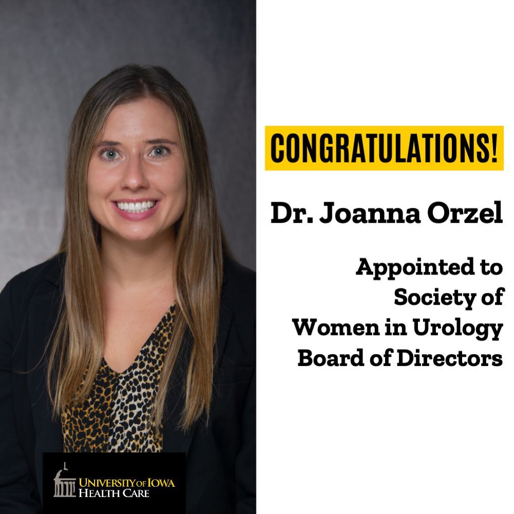 🙌 Congratulations to resident physician @JOrzel_MD, who has been appointed to a two-year term on the board of directors of the Society of Women in Urology! @SWIUorg #UroSoMe #WomenInUrology