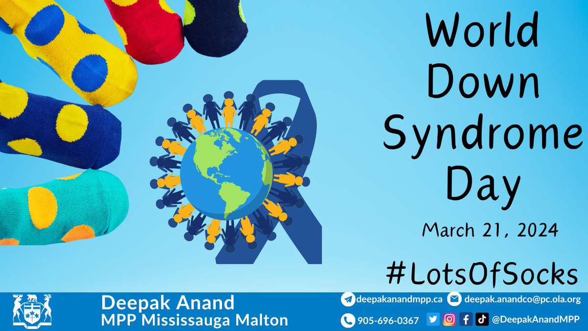 DeepakAnandMPP's tweet photo. #DYK in ๐จ๐ฆ 1/781 babies are born with #DownSyndrome ?Thanks to the families/teachers/networks like @DSAPEEL for #workingTogether to #SpreadAwarenessaboutDownSyndrome . On #WolrdDownSyndromeDay letโs #startconversations by wearing colourful mismatched socks in support #LotsOfSocks https://t.co/7QiO6CMWrs