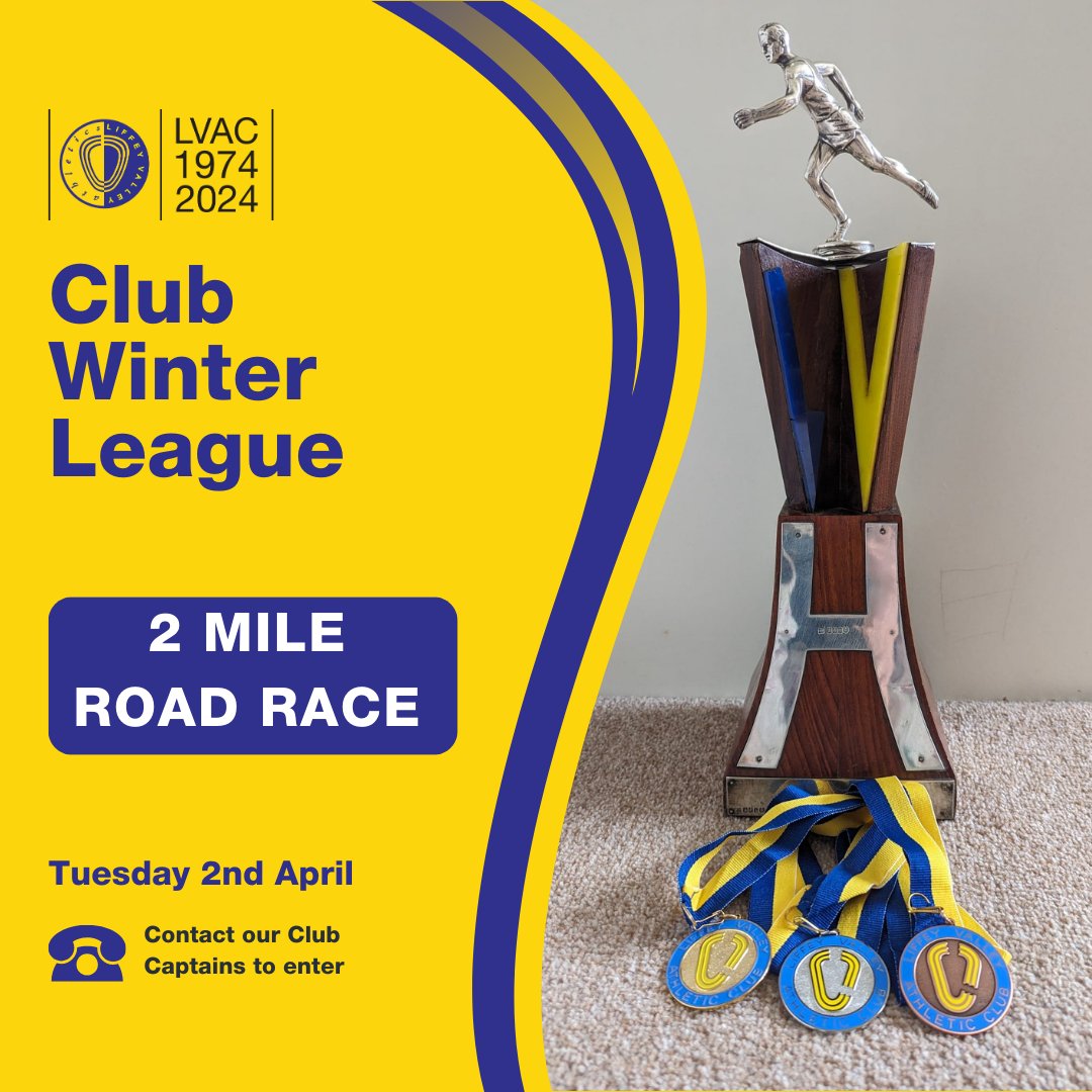 🌟🏆 Trophy Reveal 🏆🌟 We're delighted to unveil the trophy for the Club 2 Mile road race, the last race in the Winter League. In this special 50th anniversary year we're delighted to be awarding this wonderful, handmade trophy to the first man or woman home on Tuesday 2nd April