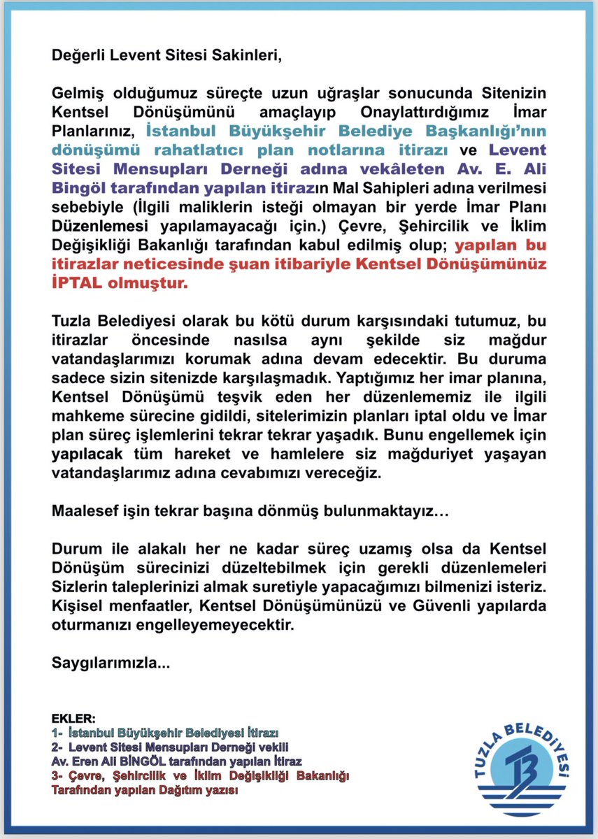 tolqahanerdoqan's tweet photo. 💥EREN ALİ BİNGÖL’DEN ŞOK SÖZLER💥

📌Tuzla Belediye Başkan Adayı Eren Ali Bingöl Tuzla’da yer alan Levent Sitesi sakinlerine yaptığ�� konuşmada “İmar planlarınız benim yüzümden bir gün bile ertelendiyse adaylıktan çekileceğim” dedi.

📌Eren Ali Bingöl’ün 9 ay önce yaptığı başvuru sebebiyle kentsel dönüşümün iptal olduğu açıkça belgelerde sunulmuş bakalım Bingöl sözünde duracak mı ?
