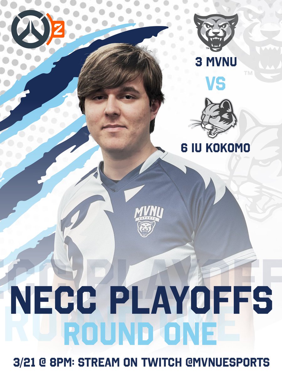 Our #Overwatch2 Cougars start their playoff run with a best-of-5 series against Indiana University. 

⏰ Tonight at 7PM EST

Broadcast: twitch.tv/mvnuesports

#MVNUesports #GoCougars