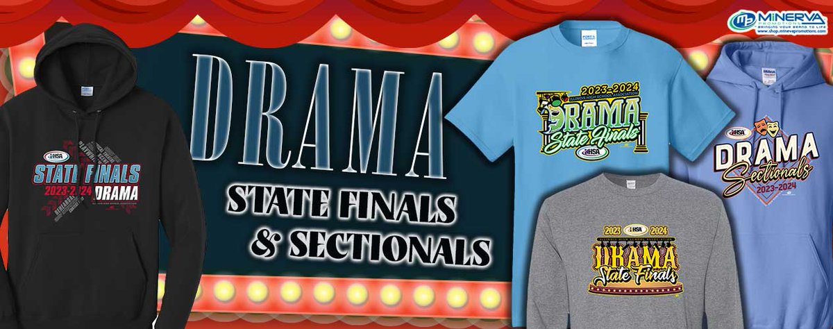 Make sure you stop by our stand and get your official IHSA merch at Sterling High School from 6:00 to 7:00 pm during check in tonight! #ihsa #drama #statefinals #sectionals #illinois