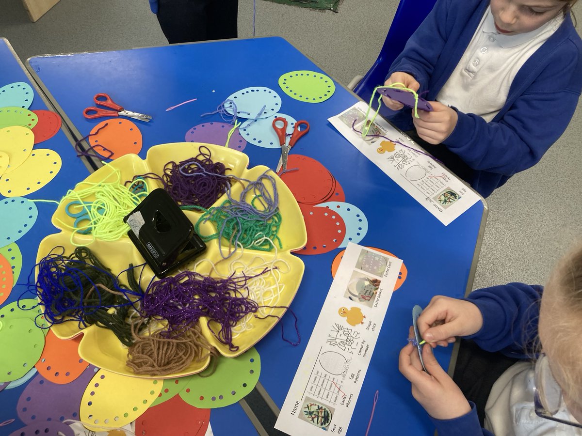 Year1_HCPS's tweet photo. Easter themed sewing practise! 🐣 ⁦@HuttonCran⁩ https://t.co/iNjgwBT7RL