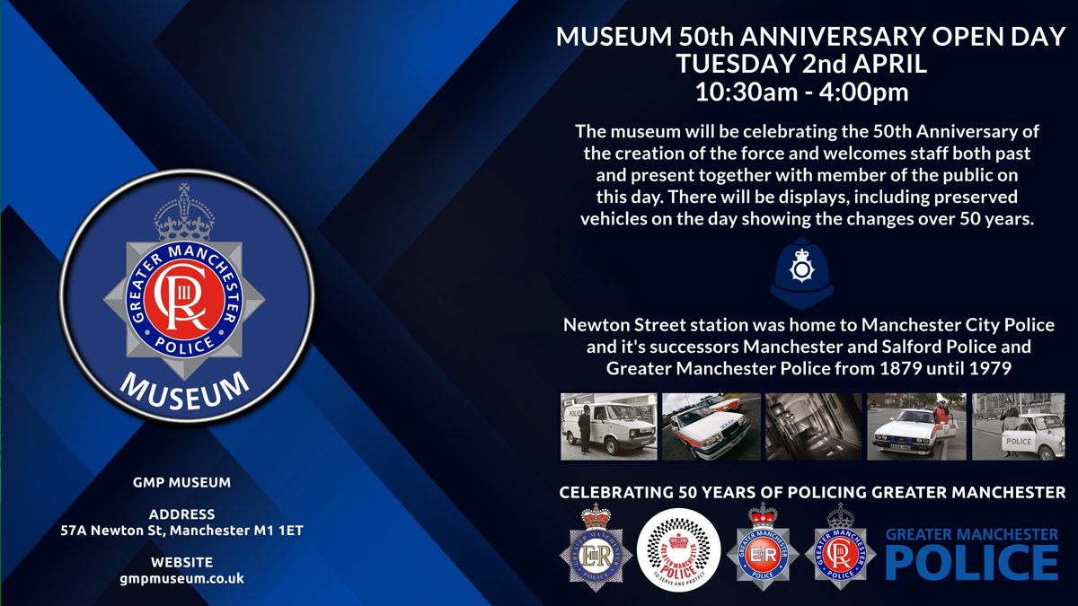 On Tuesday 2nd April between 10.30am and 4pm we will have some vehicles at the Greater Manchester Police Museum as the hold a 50th Anniversary of Greater Manchester Police Open Day. Come along and enjoy a great day out.