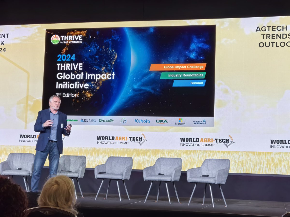 Delighted to participate at @WorldAgriTech summit & share insights about our @THRIVEAgriFood #Global #Impact Initiative and our @SVG_Ventures #investment report with @PitchBook - we also announced our Global Impact challenge & summit for Nov 7th in #SiliconValley