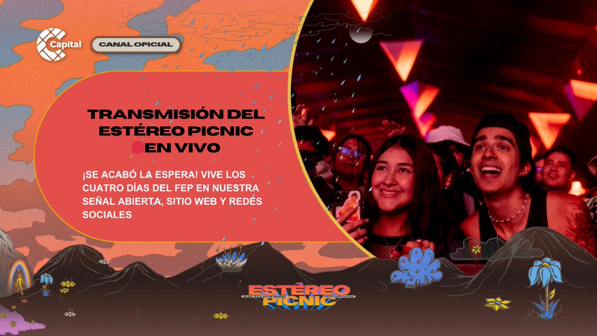 ⭕ EN VIVO | 🎉 😱 ¡Comienza nuestra transmisión del <a href="/Festereopicnic_/">Festival Estéreo Picnic</a>! Estamos en #BogotáModoFestival para que no te pierdas las presentaciones de tus artistas favoritos/as. 

🎸   La música en vivo se vive a través de nuestras pantallas #FEPporCapital 👉🏽 bit.ly/FEPporCapital