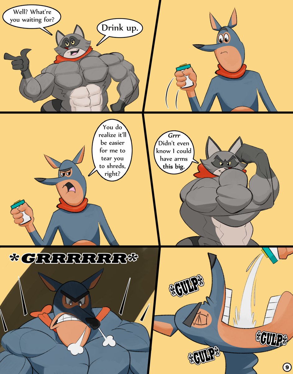 Taffy & Bentley In: A Gain of Cat and Dog Page 09 Comic piecework for @sorarikku2