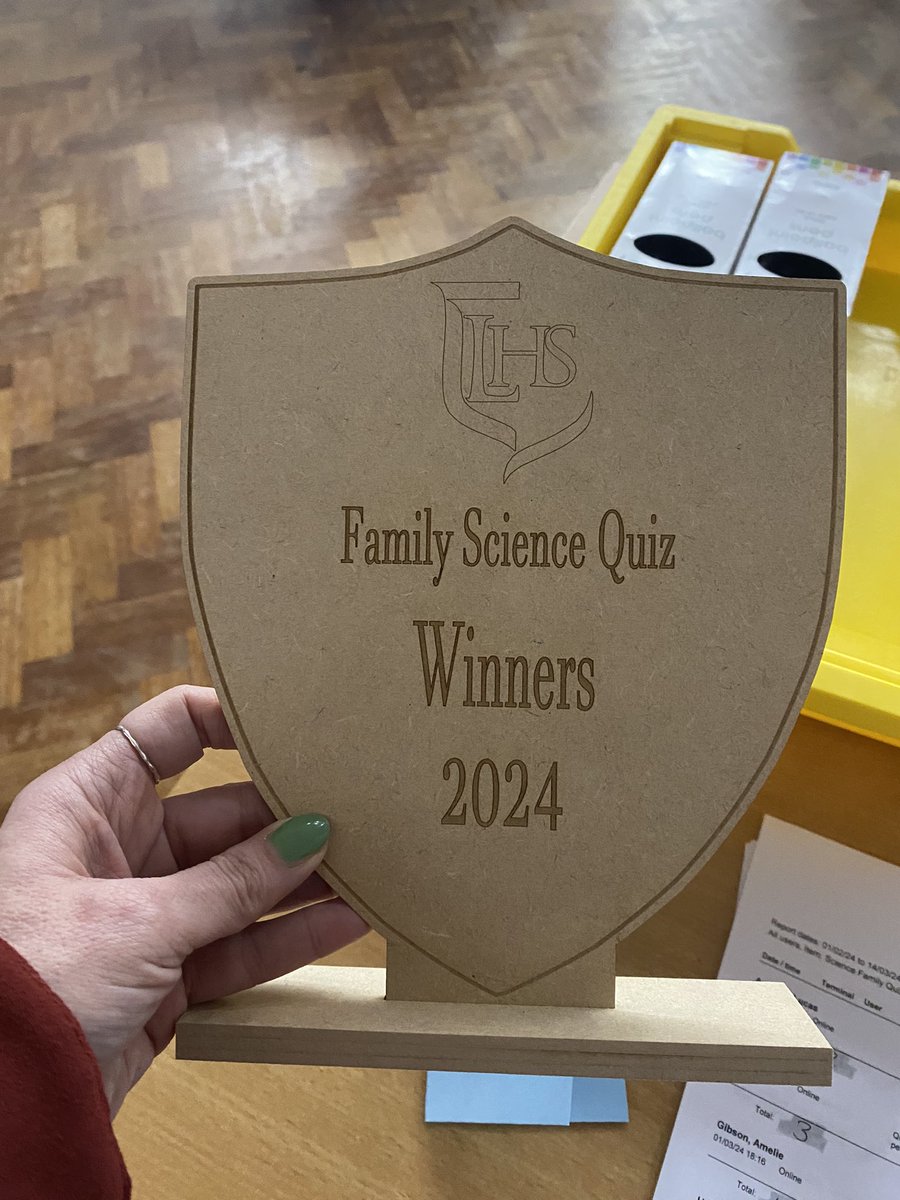 Bown1Mrs's tweet photo. Well done to our winning team which included two of our ex students! We have raised a fantastic total of £225 for new physics equipment! Thanks to everyone for their support! @LuttHigh https://t.co/Qms9vyvJCk
