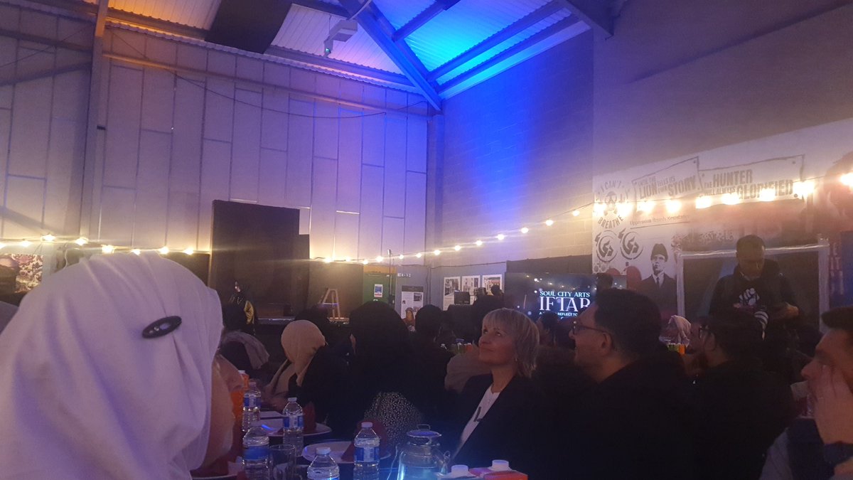 Fantastic Iftar at @SoulCityArts this evening. Thought provoking, inspirational and captured the true spirit of Ramadan by bringing people from our diverse communities together. @AliAerosol