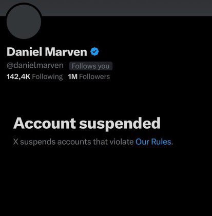 's tweet image. Elon Musk is cleaning up the timeline. Accounts known for promoting onlyfans content/creators are getting suspended. 

Daily Loud, Daniel Marven, &amp;amp; Rumani have gotten suspended so far