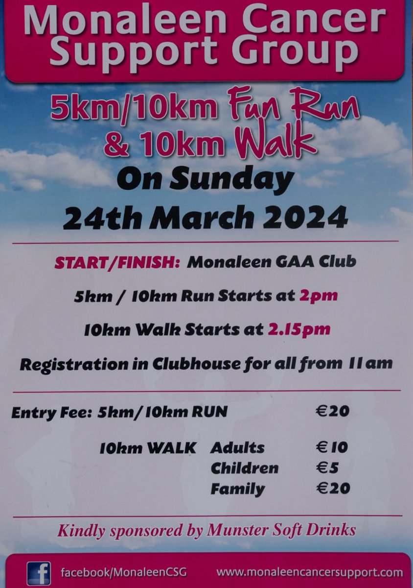 Another great Community event happening in the coming days. Register for Sunday’s Fun Run & Walk here: eventmaster.ie/event/MdnoFbdi…