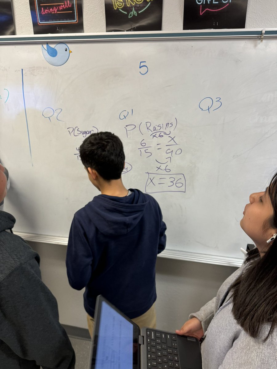 Tshin_math's tweet photo. More building thinking classroom strategies happening in Ms. Davis’s class @IrvingBowie_MS Love seeing students be engaged and taking turns in thinking out loud and problem solving! @IrvingISD @iInstructIrving https://t.co/ny2H0JBbK5