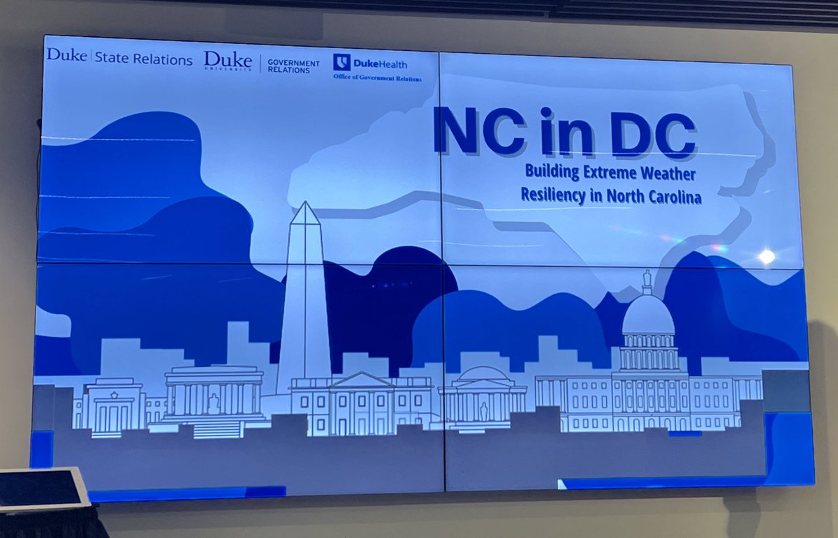 Kicked off the 1st “NC in DC” event of 2024 this week to discuss extreme weather preparedness and resiliency in NC. We had a wonderful panel of experts representing healthcare, agriculture, the faith-based community, and the state. #DukeinNC #ncpol